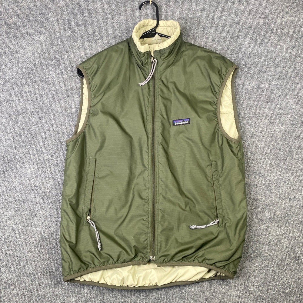 Patagonia Puffball Vest Mens XS Olive Green Ripstop Insulated Full Zip 84015